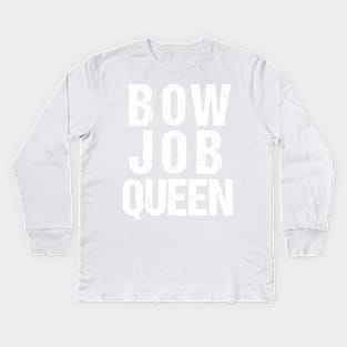 Archery T Shirt for Women | Pink Bow Job Queen Pun Kids Long Sleeve T-Shirt